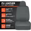 imageBDK carXS Black Leather Car Seat Covers Full Set 9Piece Faux Seat Covers for Cars Includes Front and Back Seat Cover Automotive Seat Covers for Trucks SUVGray