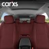 imageBDK carXS Black Leather Car Seat Covers Full Set 9Piece Faux Seat Covers for Cars Includes Front and Back Seat Cover Automotive Seat Covers for Trucks SUVBurgundy
