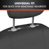 imageBDK carXS Black Leather Car Seat Covers Full Set 9Piece Faux Seat Covers for Cars Includes Front and Back Seat Cover Automotive Seat Covers for Trucks SUVBlack