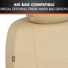 imageBDK carXS Black Leather Car Seat Covers Full Set 9Piece Faux Seat Covers for Cars Includes Front and Back Seat Cover Automotive Seat Covers for Trucks SUVBeige