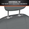 imageBDK carXS Black Leather Car Seat Covers Full Set 9Piece Faux Seat Covers for Cars Includes Front and Back Seat Cover Automotive Seat Covers for Trucks SUVGray