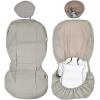 imageBDK carXS Black Leather Car Seat Covers Full Set 9Piece Faux Seat Covers for Cars Includes Front and Back Seat Cover Automotive Seat Covers for Trucks SUVBeige