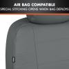 imageBDK carXS Black Leather Car Seat Covers Full Set 9Piece Faux Seat Covers for Cars Includes Front and Back Seat Cover Automotive Seat Covers for Trucks SUVGray