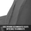 imageBDK carXS Black Leather Car Seat Covers Full Set 9Piece Faux Seat Covers for Cars Includes Front and Back Seat Cover Automotive Seat Covers for Trucks SUVGray