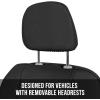 imageBDK carXS Black Leather Car Seat Covers Full Set 9Piece Faux Seat Covers for Cars Includes Front and Back Seat Cover Automotive Seat Covers for Trucks SUVBlack