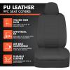 imageBDK carXS Black Leather Car Seat Covers Full Set 9Piece Faux Seat Covers for Cars Includes Front and Back Seat Cover Automotive Seat Covers for Trucks SUVBlack
