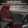imageBDK carXS Black Leather Car Seat Covers Full Set 9Piece Faux Seat Covers for Cars Includes Front and Back Seat Cover Automotive Seat Covers for Trucks SUVBurgundy