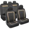 imageBDK carXS FreshMesh Car Seat Covers Full Set with Charcoal Accent  Mesh Front Seat Covers with Split Bench Back Seat Protector Interior Covers for Auto Truck Van SUVBeige