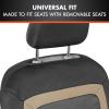 imageBDK carXS FreshMesh Car Seat Covers Full Set with Charcoal Accent  Mesh Front Seat Covers with Split Bench Back Seat Protector Interior Covers for Auto Truck Van SUVBeige