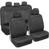 imageBDK carXS FreshMesh Car Seat Covers Full Set with Charcoal Accent  Mesh Front Seat Covers with Split Bench Back Seat Protector Interior Covers for Auto Truck Van SUVBlack