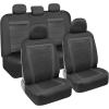 imageBDK carXS FreshMesh Car Seat Covers Full Set with Charcoal Accent  Mesh Front Seat Covers with Split Bench Back Seat Protector Interior Covers for Auto Truck Van SUVCharcoal