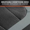 imageBDK carXS FreshMesh Car Seat Covers Full Set with Charcoal Accent  Mesh Front Seat Covers with Split Bench Back Seat Protector Interior Covers for Auto Truck Van SUVGray