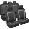 imageBDK carXS FreshMesh Car Seat Covers Full Set with Charcoal Accent  Mesh Front Seat Covers with Split Bench Back Seat Protector Interior Covers for Auto Truck Van SUVGray