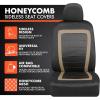 imageBDK carXS FreshMesh Car Seat Covers Full Set with Charcoal Accent  Mesh Front Seat Covers with Split Bench Back Seat Protector Interior Covers for Auto Truck Van SUVBeige