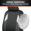 imageBDK carXS Monaco Seat Covers for Cars Full Set Gray TriTone Front with Split Rear Bench Back Seat Cover Automotive Seat Covers for Trucks SUV Van AutoCharcoal Gray