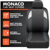 imageBDK carXS Monaco Seat Covers for Cars Full Set Gray TriTone Front with Split Rear Bench Back Seat Cover Automotive Seat Covers for Trucks SUV Van AutoCharcoal Gray