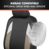 imageBDK carXS Monaco Seat Covers for Cars Full Set Gray TriTone Front with Split Rear Bench Back Seat Cover Automotive Seat Covers for Trucks SUV Van AutoBeige