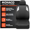 imageBDK carXS Monaco Seat Covers for Cars Full Set Gray TriTone Front with Split Rear Bench Back Seat Cover Automotive Seat Covers for Trucks SUV Van AutoBlack