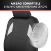 imageBDK carXS Monaco Seat Covers for Cars Full Set Gray TriTone Front with Split Rear Bench Back Seat Cover Automotive Seat Covers for Trucks SUV Van AutoBlack