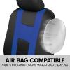 imageBDK carXS Seat Covers for Cars Light Gray TwoTone Car Seat Covers with Matching Back Seat Cover Made to Fit Most Auto Truck Van SUV Interior Car Accessories Car Seat Cover Full SetBlack  Blue