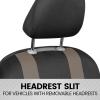 imageBDK carXS Seat Covers for Cars Light Gray TwoTone Car Seat Covers with Matching Back Seat Cover Made to Fit Most Auto Truck Van SUV Interior Car Accessories Car Seat Cover Full SetBlack  Beige