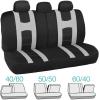 imageBDK carXS Seat Covers for Cars Light Gray TwoTone Car Seat Covers with Matching Back Seat Cover Made to Fit Most Auto Truck Van SUV Interior Car Accessories Car Seat Cover Full SetBlack  White