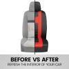 imageBDK carXS Seat Covers for Cars Light Gray TwoTone Car Seat Covers with Matching Back Seat Cover Made to Fit Most Auto Truck Van SUV Interior Car Accessories Car Seat Cover Full SetBlack  Red