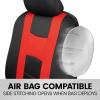 imageBDK carXS Seat Covers for Cars Light Gray TwoTone Car Seat Covers with Matching Back Seat Cover Made to Fit Most Auto Truck Van SUV Interior Car Accessories Car Seat Cover Full SetBlack  Red