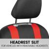 imageBDK carXS Seat Covers for Cars Light Gray TwoTone Car Seat Covers with Matching Back Seat Cover Made to Fit Most Auto Truck Van SUV Interior Car Accessories Car Seat Cover Full SetBlack  Red