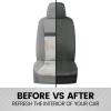 imageBDK carXS Seat Covers for Cars Light Gray TwoTone Car Seat Covers with Matching Back Seat Cover Made to Fit Most Auto Truck Van SUV Interior Car Accessories Car Seat Cover Full SetSolid Charcoal Gray