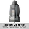 imageBDK carXS Seat Covers for Cars Light Gray TwoTone Car Seat Covers with Matching Back Seat Cover Made to Fit Most Auto Truck Van SUV Interior Car Accessories Car Seat Cover Full SetBlack  Gray