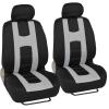 imageBDK carXS Seat Covers for Cars Light Gray TwoTone Car Seat Covers with Matching Back Seat Cover Made to Fit Most Auto Truck Van SUV Interior Car Accessories Car Seat Cover Full SetBlack  White