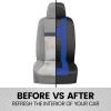 imageBDK carXS Seat Covers for Cars Light Gray TwoTone Car Seat Covers with Matching Back Seat Cover Made to Fit Most Auto Truck Van SUV Interior Car Accessories Car Seat Cover Full SetBlack  Blue