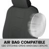 imageBDK carXS Seat Covers for Cars Light Gray TwoTone Car Seat Covers with Matching Back Seat Cover Made to Fit Most Auto Truck Van SUV Interior Car Accessories Car Seat Cover Full SetSolid Charcoal Gray