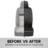 imageBDK carXS Seat Covers for Cars Light Gray TwoTone Car Seat Covers with Matching Back Seat Cover Made to Fit Most Auto Truck Van SUV Interior Car Accessories Car Seat Cover Full SetBlack