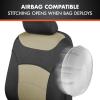 imageBDK carXS Turismo Car Seat Covers Full Set Beige TwoTone Front Seat Covers with Split Rear Bench Back Seat Cover Automotive Seat Covers for Trucks SUV Van AutoBeige