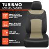 imageBDK carXS Turismo Car Seat Covers Full Set Beige TwoTone Front Seat Covers with Split Rear Bench Back Seat Cover Automotive Seat Covers for Trucks SUV Van AutoBeige