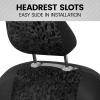 imageBDKdusty rose Floral Faux Leather Car Seat Covers for Front Seats 2 Pack  Flower Pattern Front Seat Cover Set Sideless Design for Easy Installation Fits Most Car Truck Van and SUVBlack Leopard