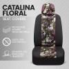 imageBDKdusty rose Floral Faux Leather Car Seat Covers for Front Seats 2 Pack  Flower Pattern Front Seat Cover Set Sideless Design for Easy Installation Fits Most Car Truck Van and SUVCatalina Floral