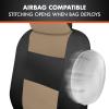 imageBDk Faux Leather Car Seat Cover Full Set  Front ampamp Rear Split Bench Black Seat Covers For SUV ampamp Truck Seat Covers Airbag Compatible  Interior Protective Seat Covers for Car Seats ampamp Car AccessoriesBeige