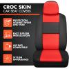 imageBDk Faux Leather Car Seat Cover Full Set  Front ampamp Rear Split Bench Black Seat Covers For SUV ampamp Truck Seat Covers Airbag Compatible  Interior Protective Seat Covers for Car Seats ampamp Car AccessoriesRed
