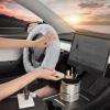 imageGray Fuzzy Steering Wheel Cover Standard 15 Inch Size Fits Most Vehicles Cute Faux Fur Car Steering Cover with Soft Fluffy Furry Touch Car Accessories for Women