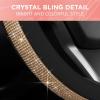 imageLeatherette Crystal Bling Steering Wheel Cover for Car SUV Glitter Sparkle Rhinestone Cute Car Accessories for Women Universal Fit Standard Size Fits 145quot15quot  Pink wRainbow BlingBlack w Gold Bling