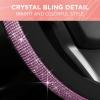 imageLeatherette Crystal Bling Steering Wheel Cover for Car SUV Glitter Sparkle Rhinestone Cute Car Accessories for Women Universal Fit Standard Size Fits 145quot15quot  Pink wRainbow BlingBlack w Pink Bling