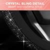 imageLeatherette Crystal Bling Steering Wheel Cover for Car SUV Glitter Sparkle Rhinestone Cute Car Accessories for Women Universal Fit Standard Size Fits 145quot15quot  Pink wRainbow BlingBlack w Black Bling