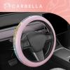 imageLeatherette Crystal Bling Steering Wheel Cover for Car SUV Glitter Sparkle Rhinestone Cute Car Accessories for Women Universal Fit Standard Size Fits 145quot15quot  Pink wRainbow BlingPink w Rainbow Bling