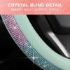 imageLeatherette Crystal Bling Steering Wheel Cover for Car SUV Glitter Sparkle Rhinestone Cute Car Accessories for Women Universal Fit Standard Size Fits 145quot15quot  Pink wRainbow BlingMint w Rainbow Bling