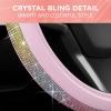 imageLeatherette Crystal Bling Steering Wheel Cover for Car SUV Glitter Sparkle Rhinestone Cute Car Accessories for Women Universal Fit Standard Size Fits 145quot15quot  Pink wRainbow BlingPink w Rainbow Bling