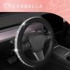 imageLeatherette Crystal Bling Steering Wheel Cover for Car SUV Glitter Sparkle Rhinestone Cute Car Accessories for Women Universal Fit Standard Size Fits 145quot15quot  Pink wRainbow BlingBlack w Silver Bling