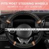 imagePink Holo Bling Steering Wheel Cover Standard 15 Inch Size Fits Most Vehicles Cute Shiny Crackle Car Steering Cover with Holographic Foil Glitter Like Detail Car Accessories for WomenRose Gold Quilted